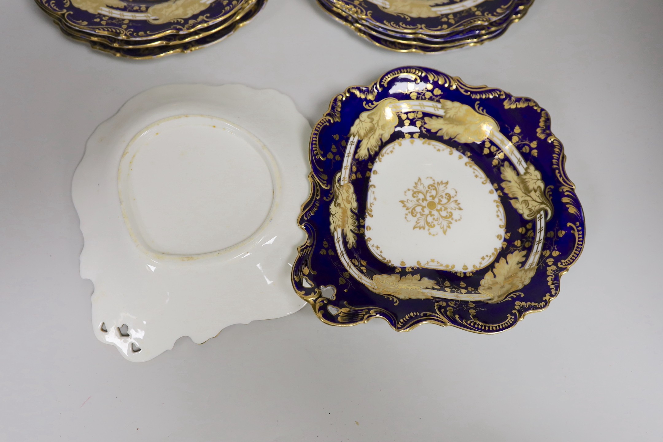 A Victorian bone china part dessert service